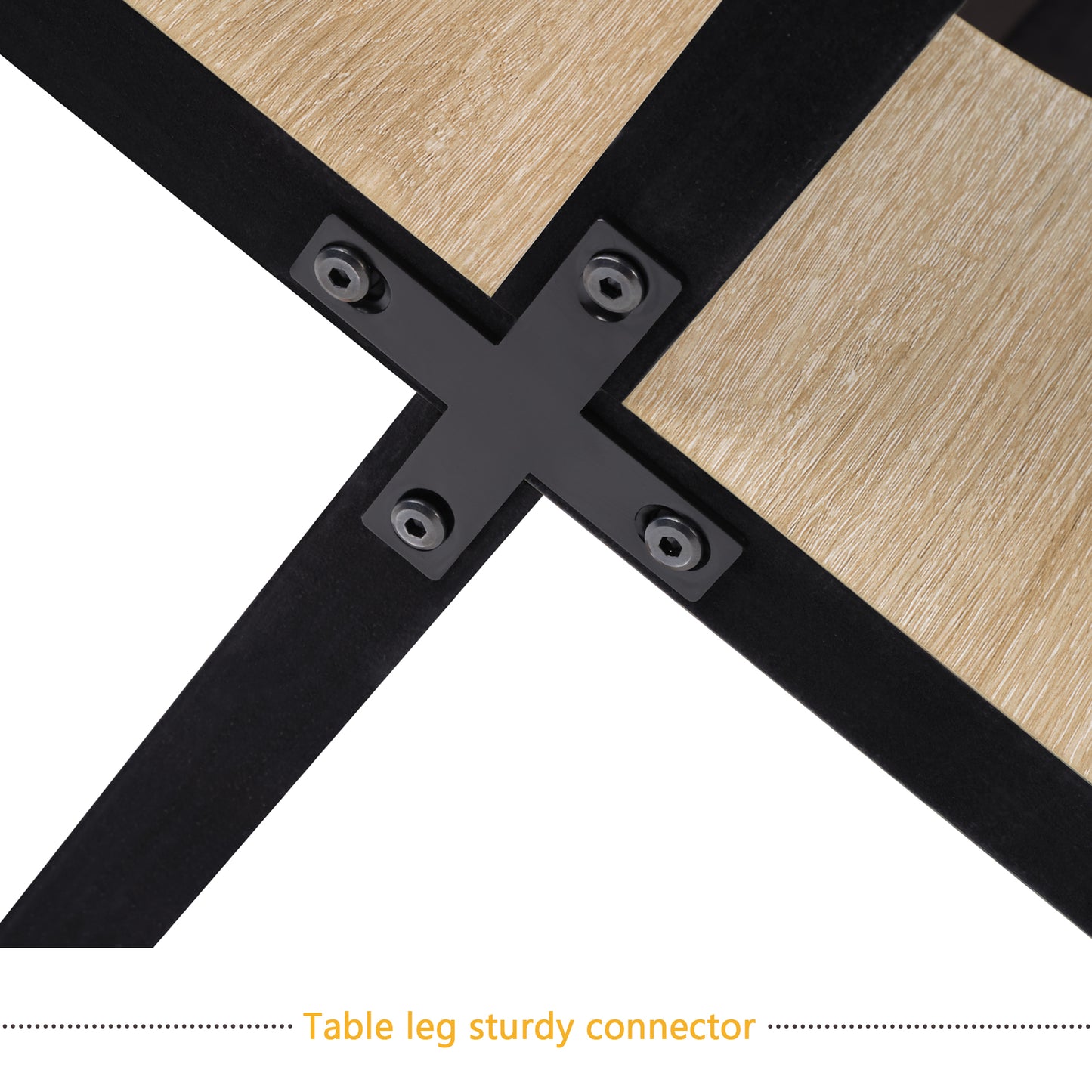 Farmhouse Round Dining Table for 4 - Light Oak, 47.3 Inch