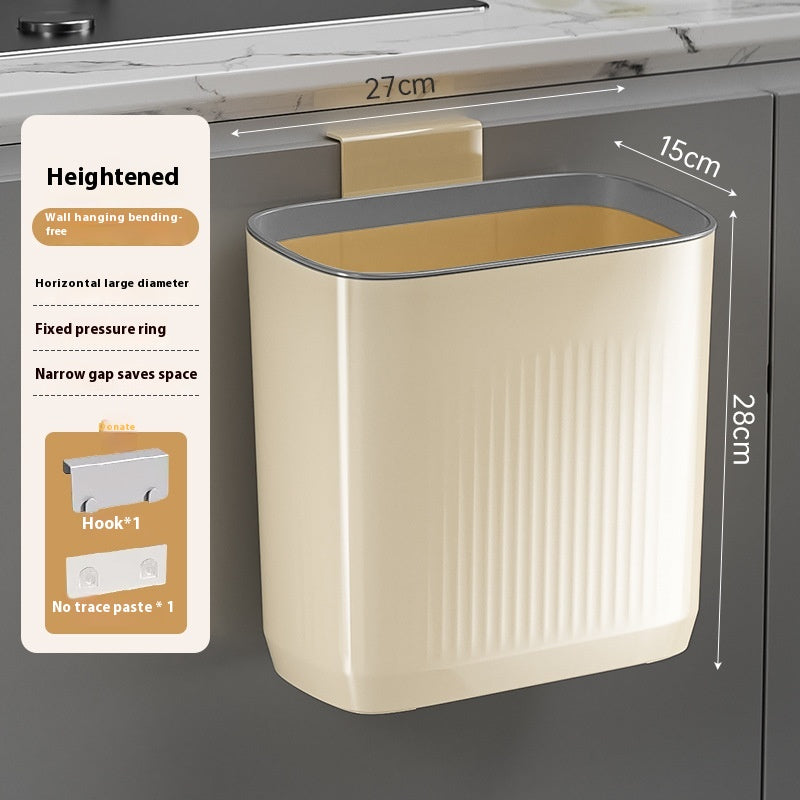Wall-Mounted Kitchen Trash Can Large Capacity Punch-Free Household Storage Bin