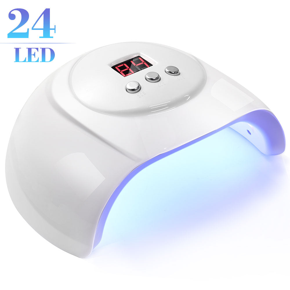 Professional UV LED Nail Lamp for Gel Polish - 24 LED Beads, 3 Timers (S5)