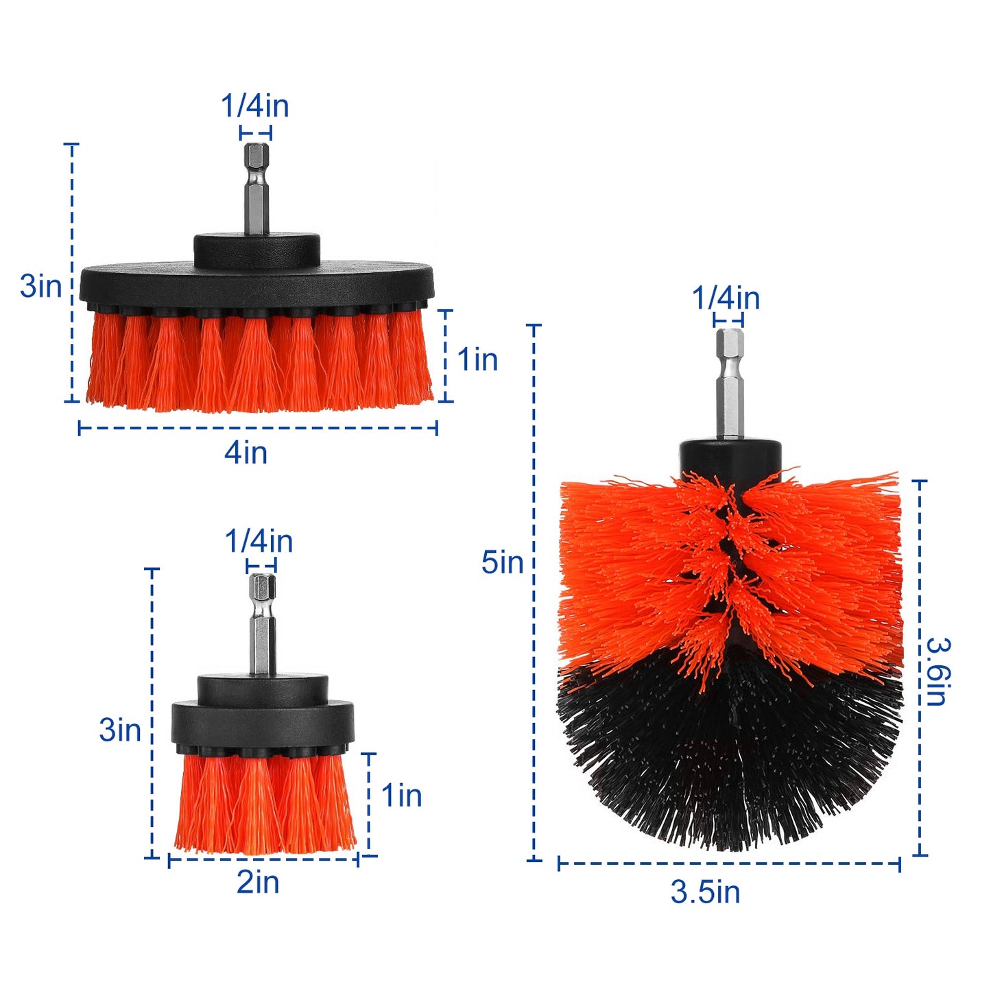Drill Brush Cleaning Set 3Pcs Power Scrubber for Car, Tile, Bathroom and More