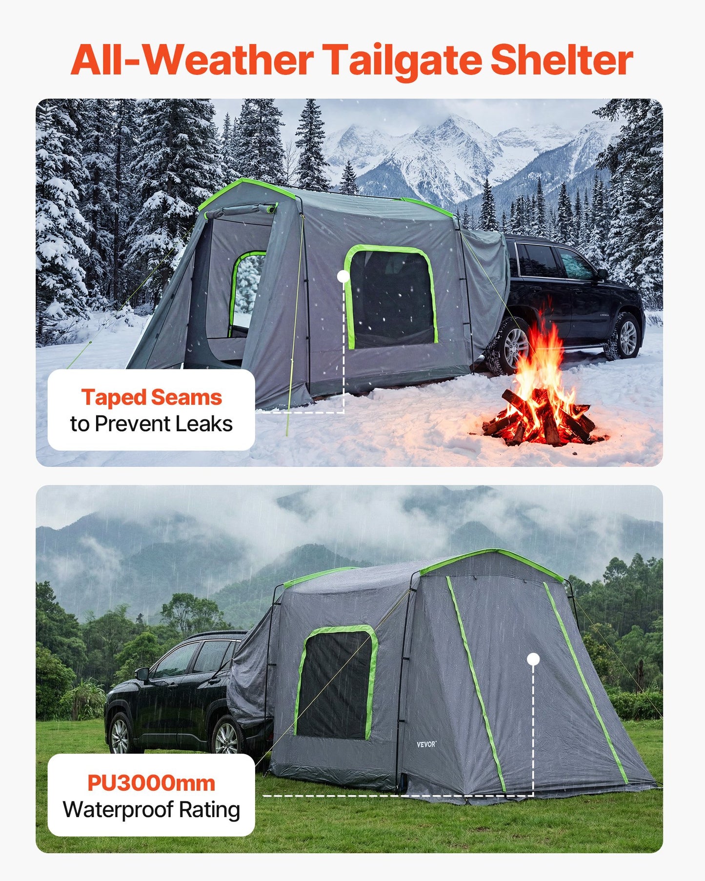 All-Season Large SUV Tailgate Tent for 5-9 People Waterproof & Ventilated