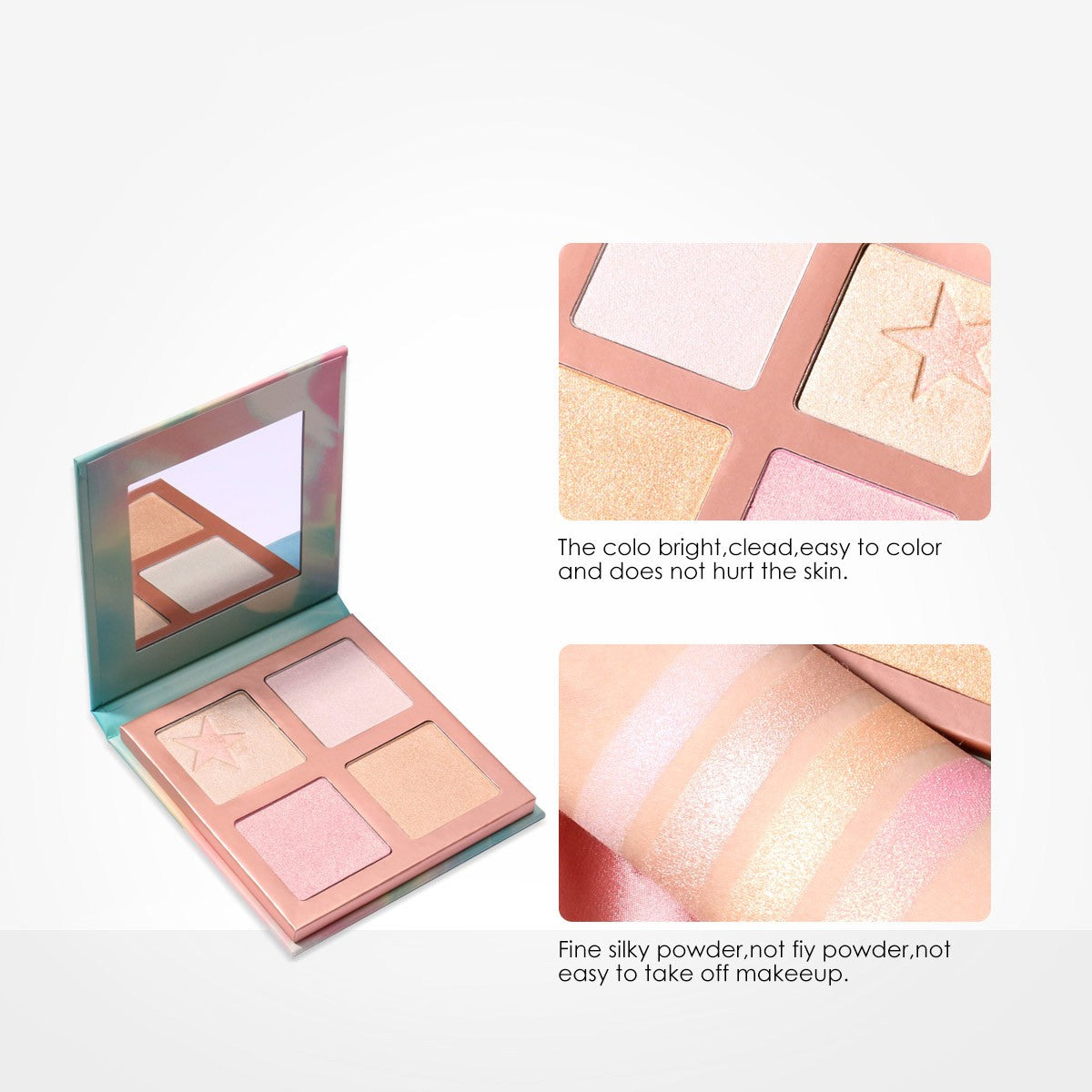 Highlighting Powder FA63 - Pink Face Makeup Powder for All Skin Types