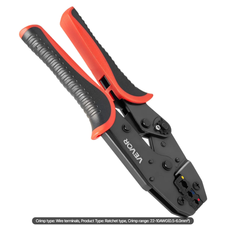 Ratcheting Wire Crimping Tool 22-10 AWG for Electrical Terminals