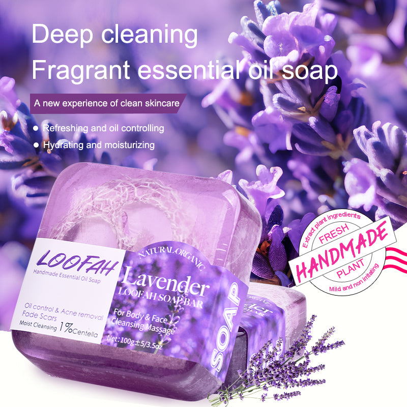 Lavender Loofah Soap Bar 100g Natural Body Care for Sensitive Skin