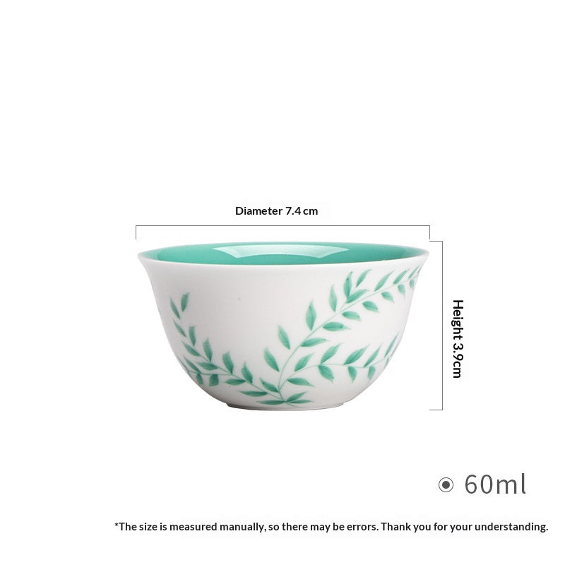 Ceramic Green Tea Set for Home Tea Drinking and Appreciation