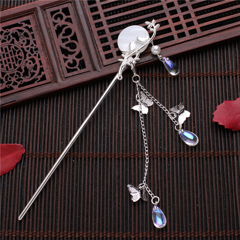 Elegant Metal Flower Hairpin - Handmade Antique Style Hair Accessory