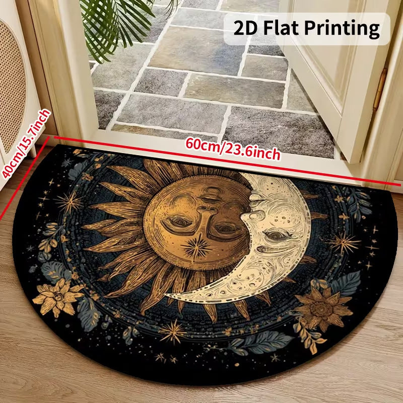 Crystal Velvet Semi-Circular Anti-Fouling Floor Mat - Multiple Sizes & Styles