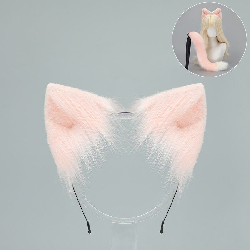 Cat Ear Headband and Tail Set - Plush, Trendy Cat Costume Accessory