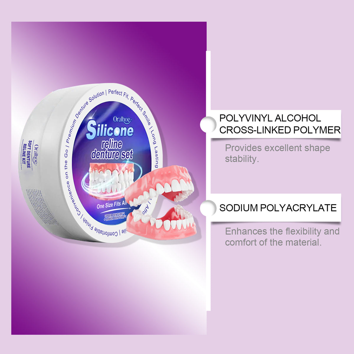 Modified Suit Beauty Teeth Seam Natural Smile Comfortable Dentures