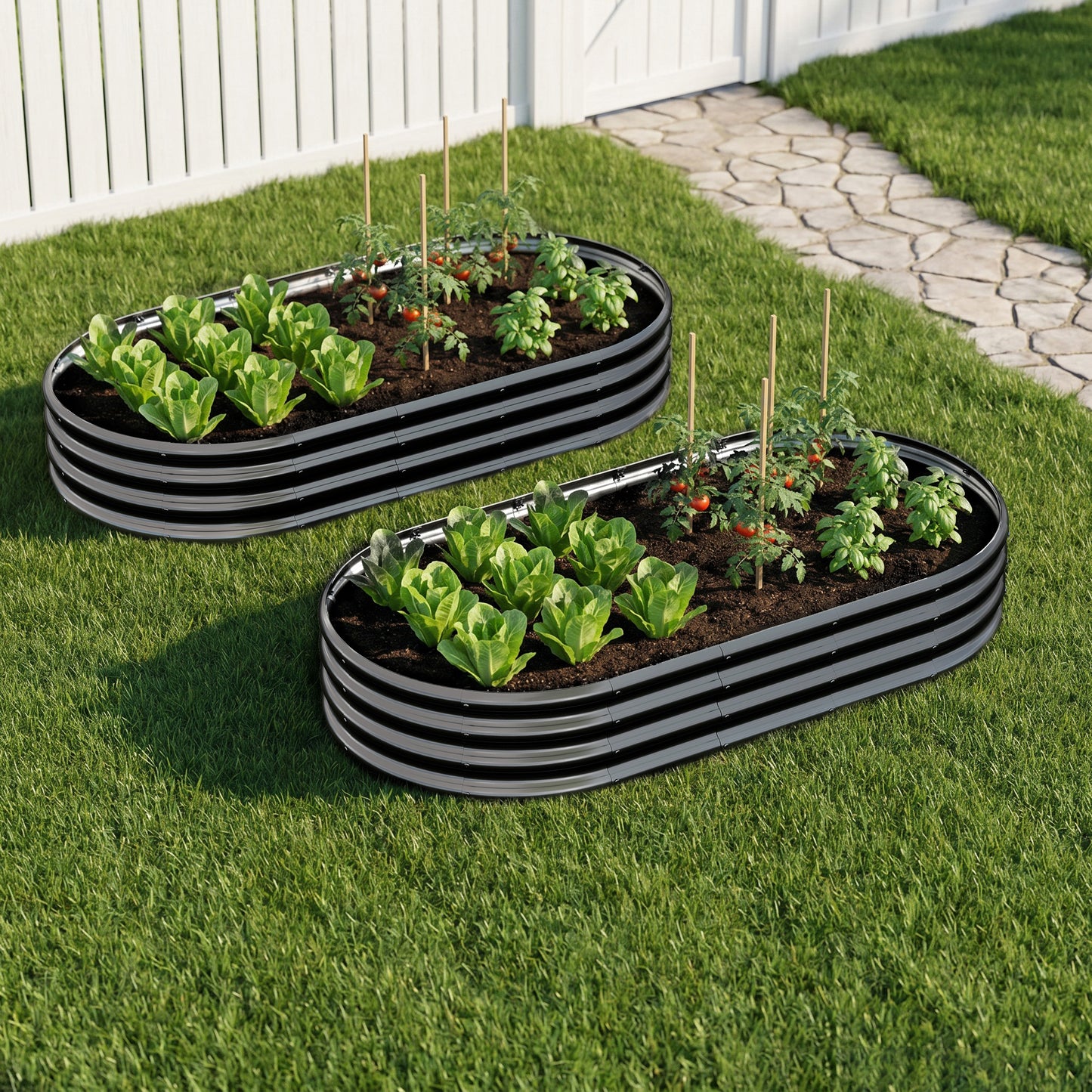 Heavy Duty Galvanized Raised Garden Bed 6x3x1ft - Black