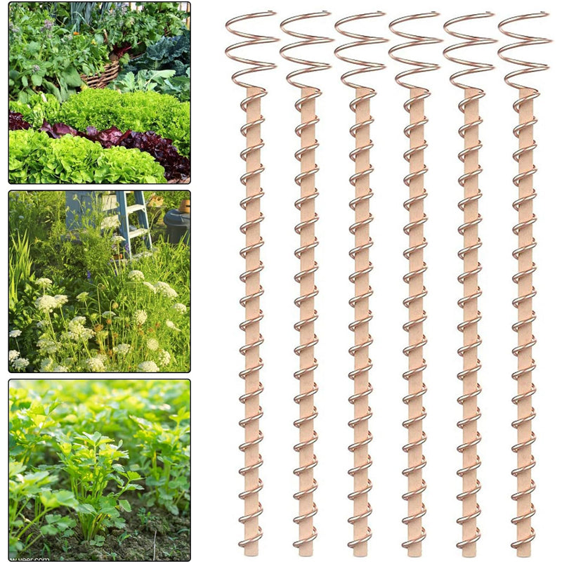 8 Pack 17-Inch Copper Electroculture Plant Stakes for Gardening
