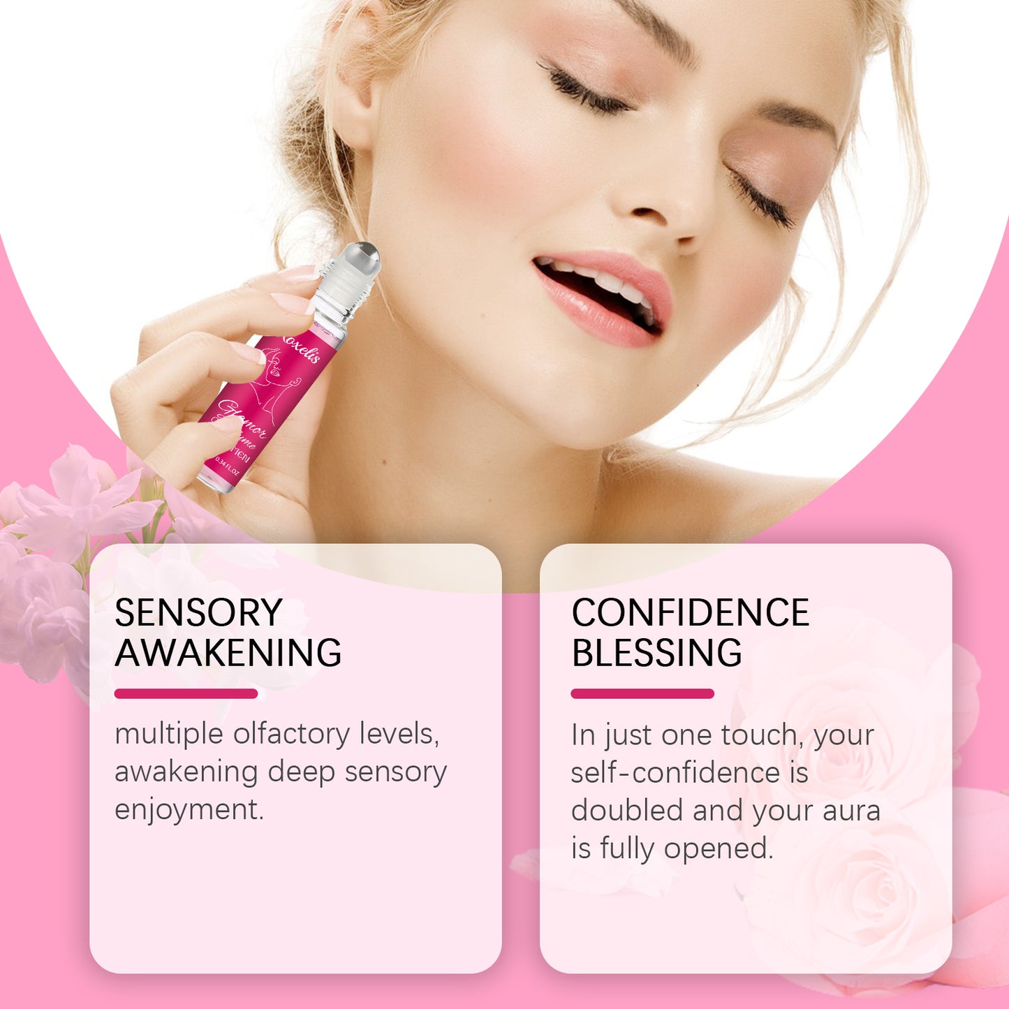 Women's Pheromone Roll-On Perfume - Long Lasting Rose Scent 10ml
