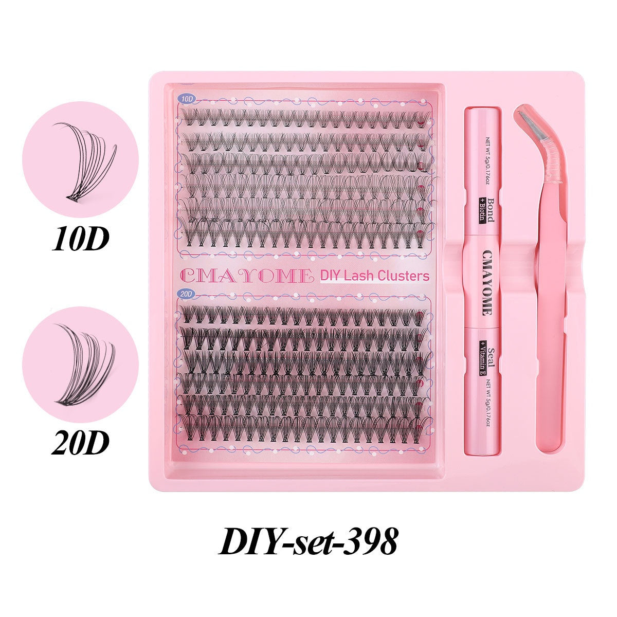 Natural Thick Fake Eyelash Set - DIY Cluster & Split Style for Makeup