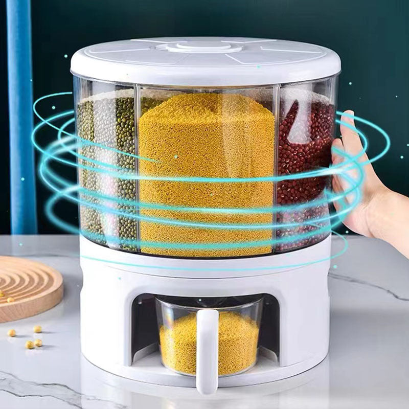 Multi-Compartment Food Storage Box for Grains Airtight Moisture-Proof