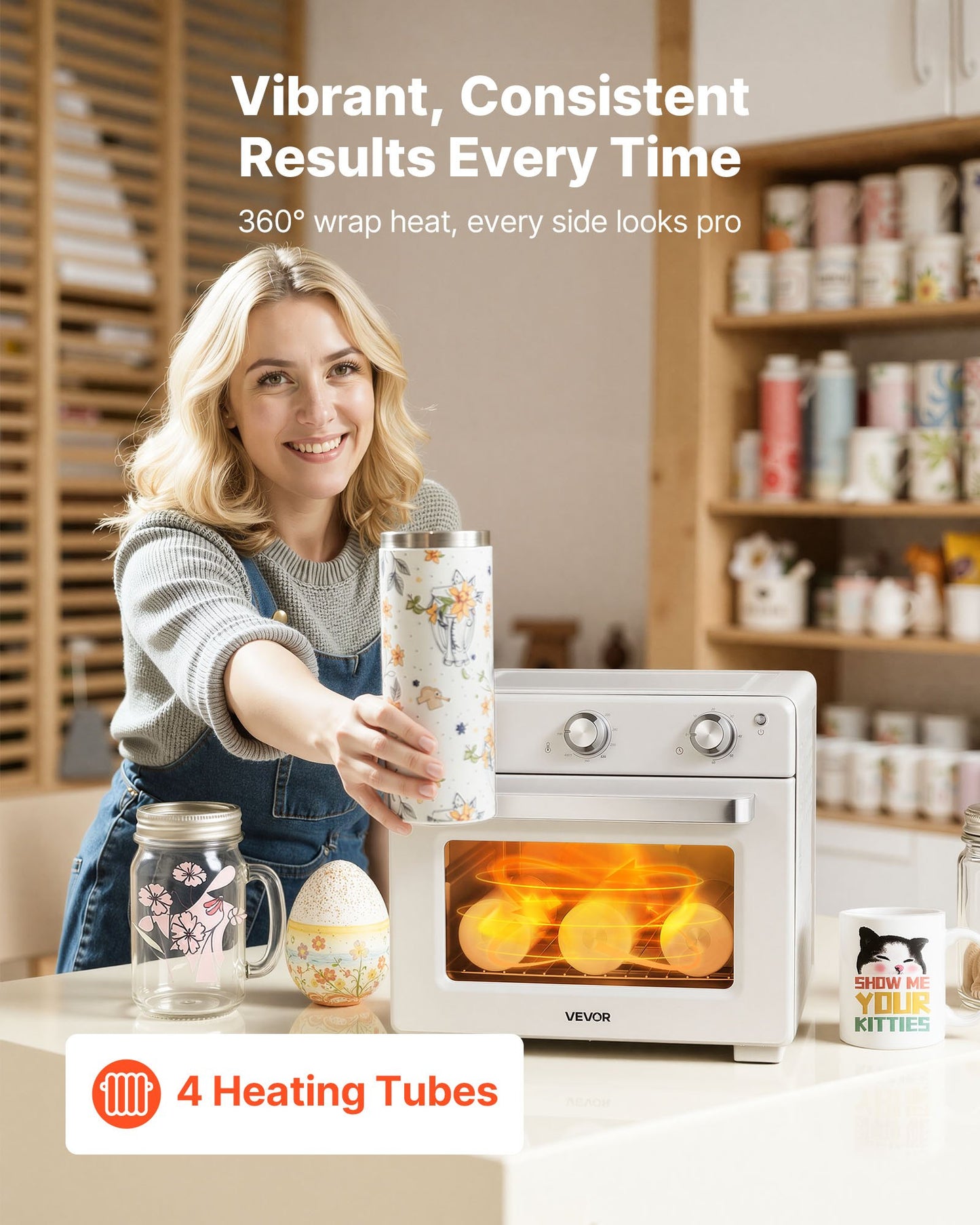 Sublimation Oven Machine 26 Qt for Tumblers & Mugs with Heat Gun & Accessories