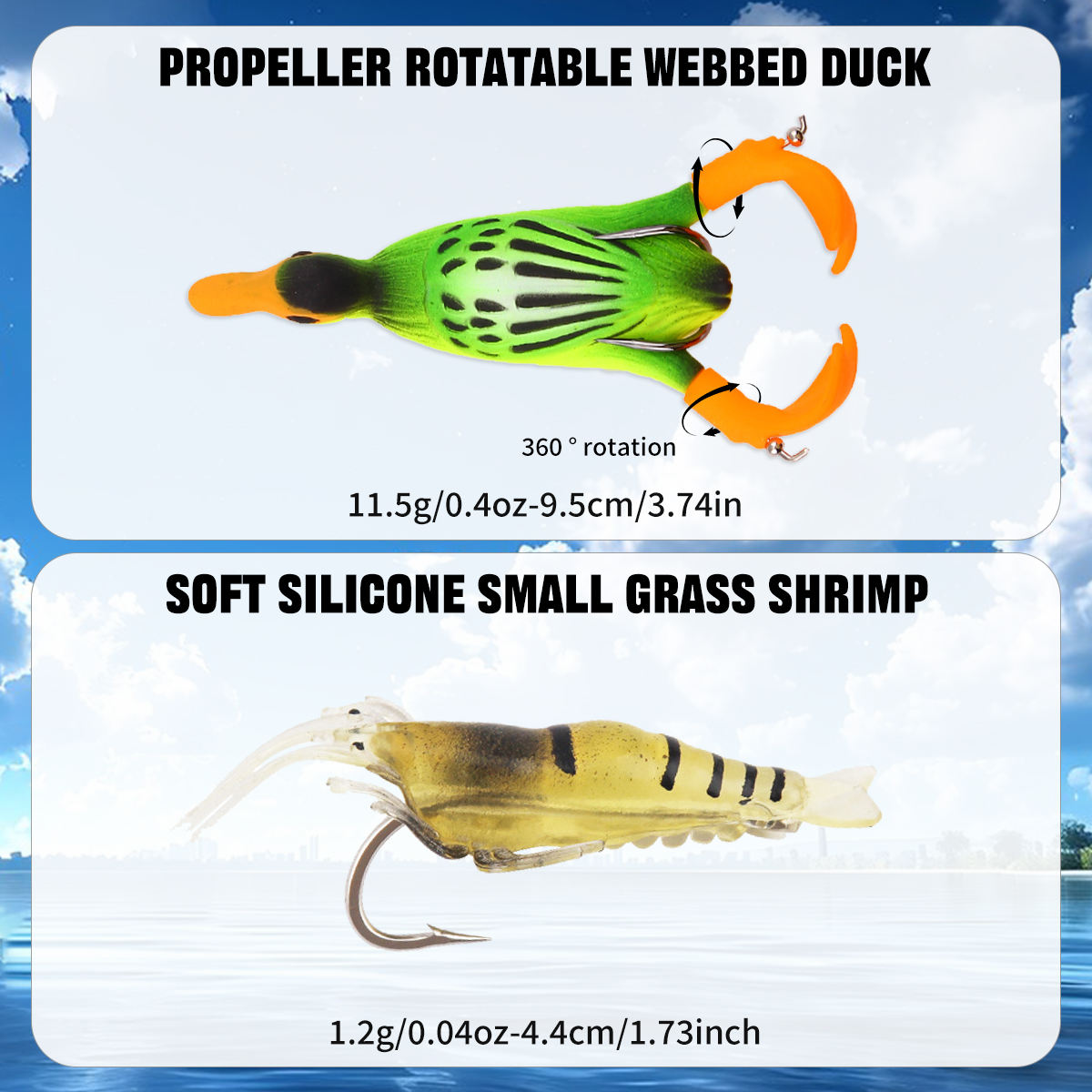 25-Piece Realistic Duck Bait Frog Set for Freshwater Fishing