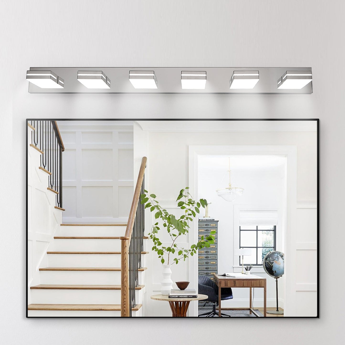 Modern Chrome LED Vanity Light - 6-Light Wall Sconce for Bathroom