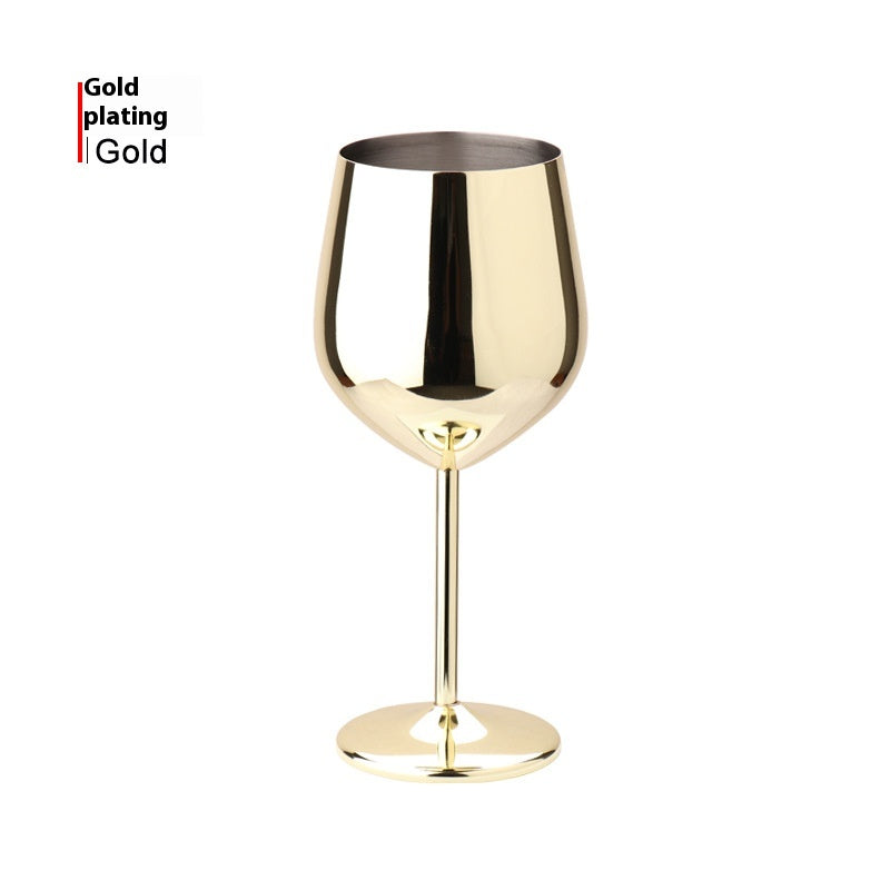 500ml High-Leg Drop-Resistant Copper Plated Wine Glass - European Style