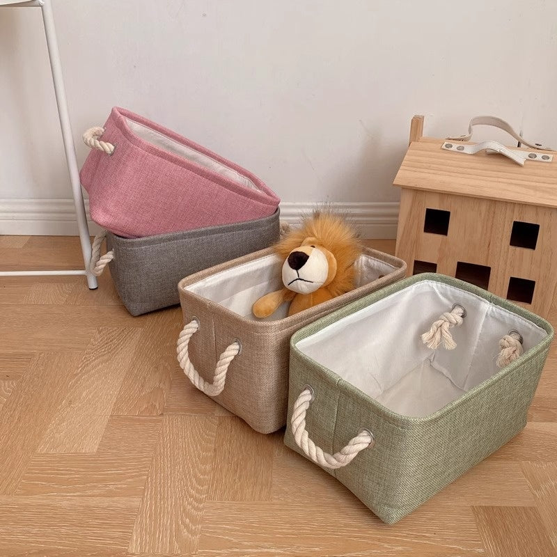 Foldable Storage Basket with Lid - Multi-Size Home Organization Box