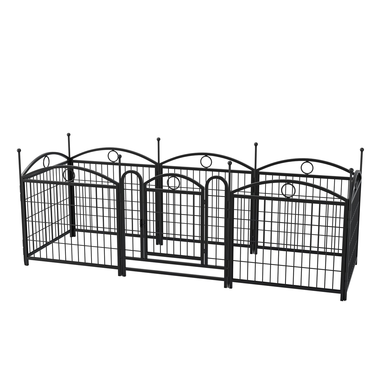Indoor/Outdoor 24 Inch Dog Playpen - Heavy Duty Metal Pet Fence with Doors