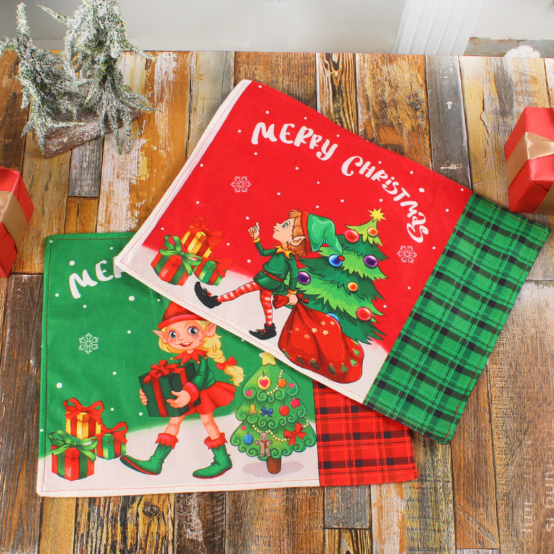 Christmas Fabric Insulation Decorative Mat - Red & Green, Bathroom Storage