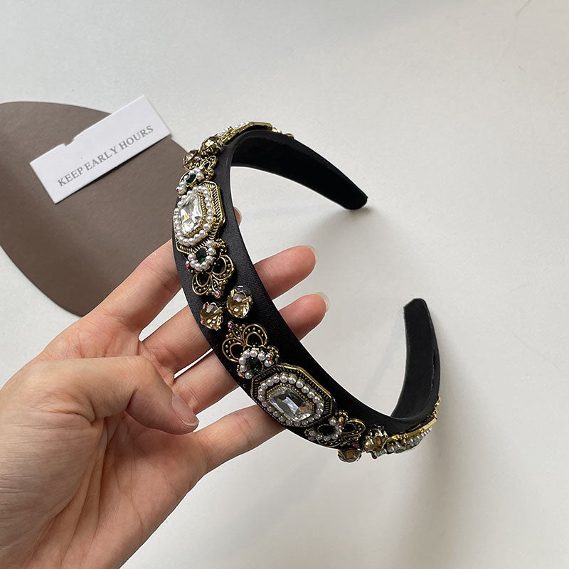 Pearl Geometric Headband - Black