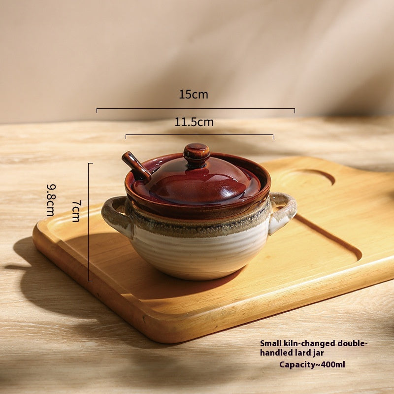 Japanese Style Porcelain Tea Set with Lifting Handle and Black Stone Design