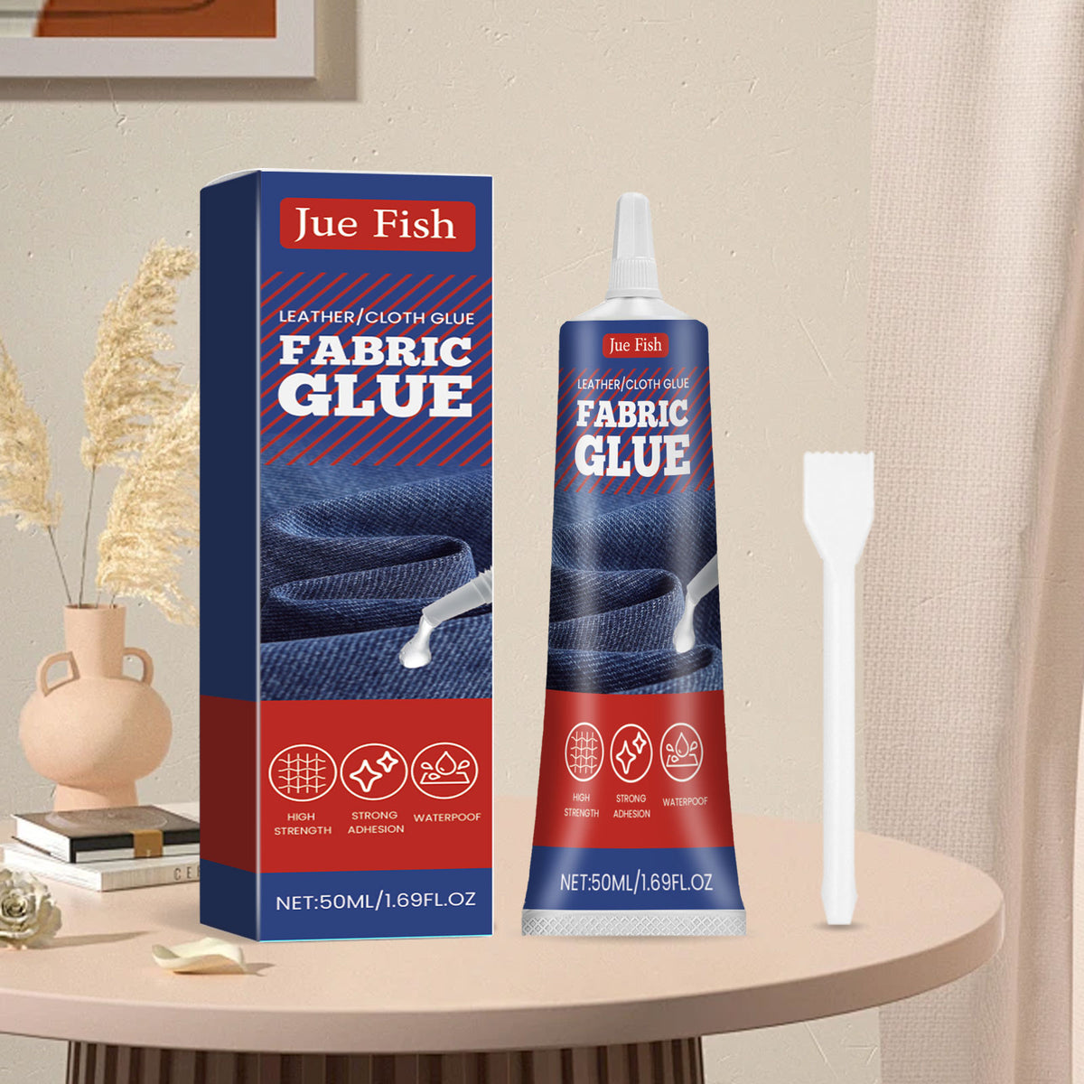 Fabric Adhesive Glue 100g with Scraper for Fabric Repair & Wall Crack Fix