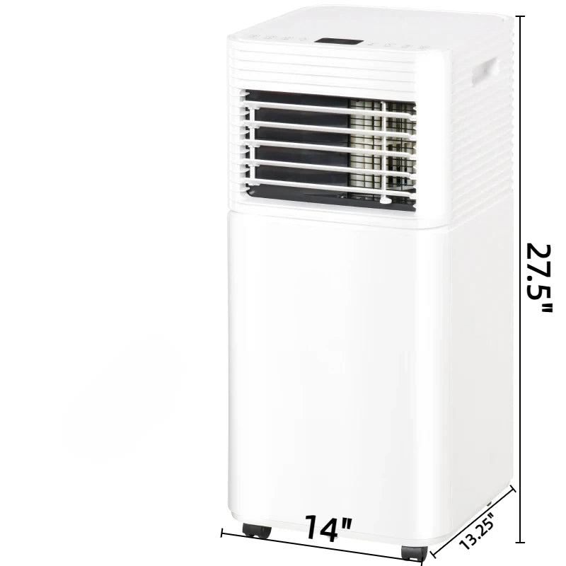 8000 BTU Portable Air Conditioner - 4-in-1 Functionality, Black & White