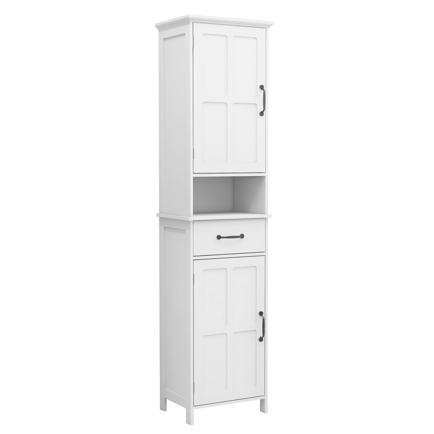 Narrow Slim Floor Standing Cabinet - 65'' Height, White
