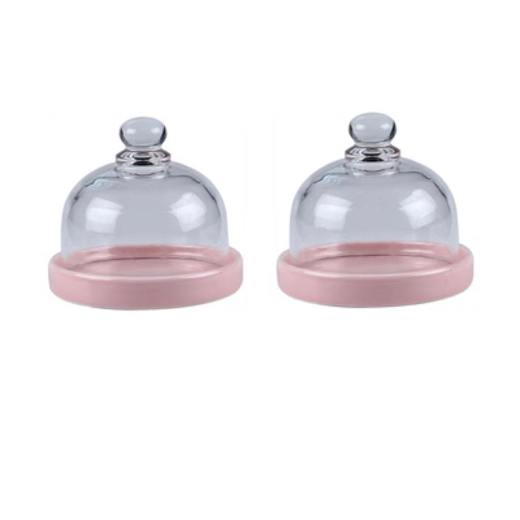 Ceramic Dessert Dish with Lid Set - Nordic Style, Multiple Colors