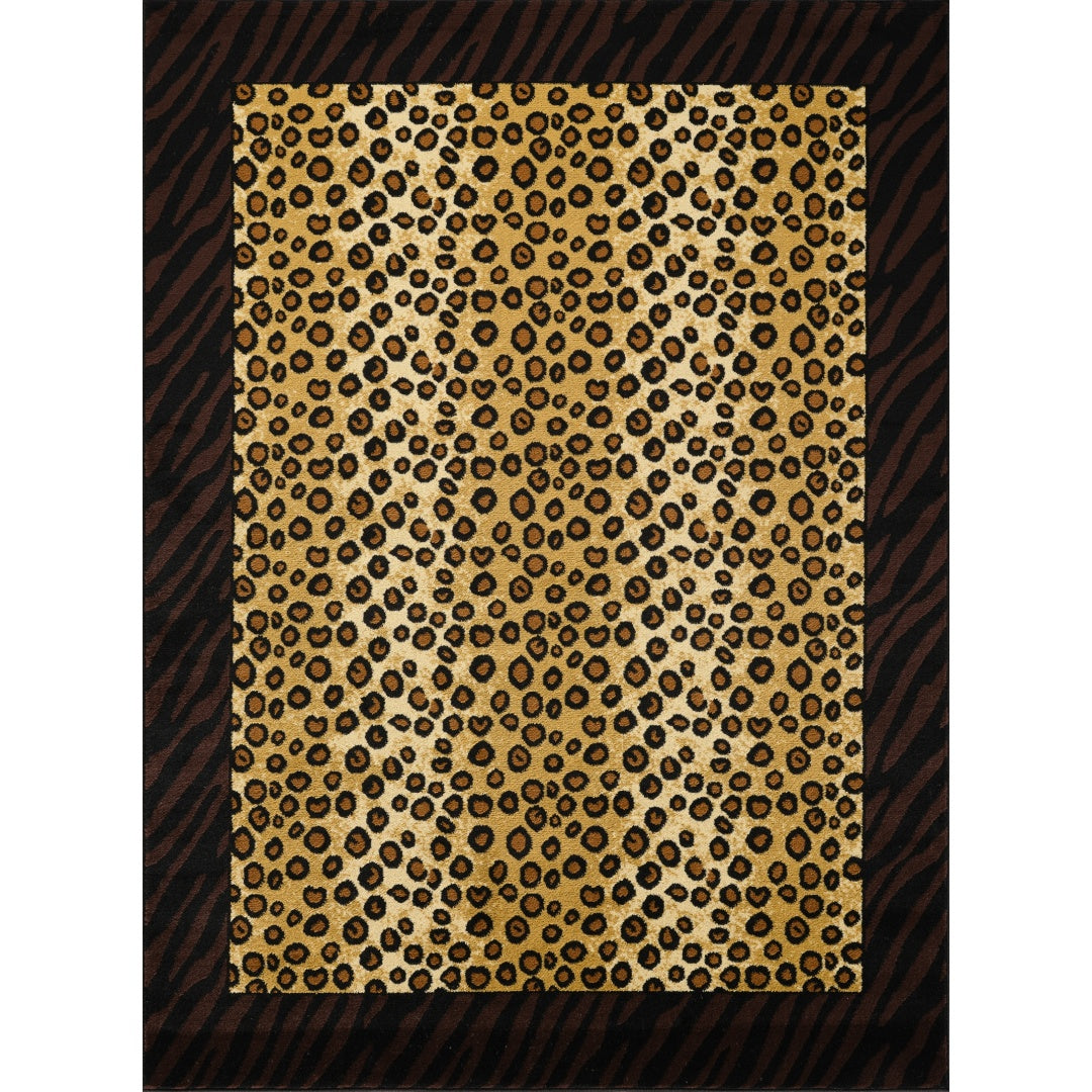Animal Print Area Rug - 5'3" x 7'3" Beige & Black