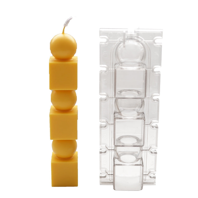 Geometric Cylinder Candle Mold - Transparent Plastic for Candle Making