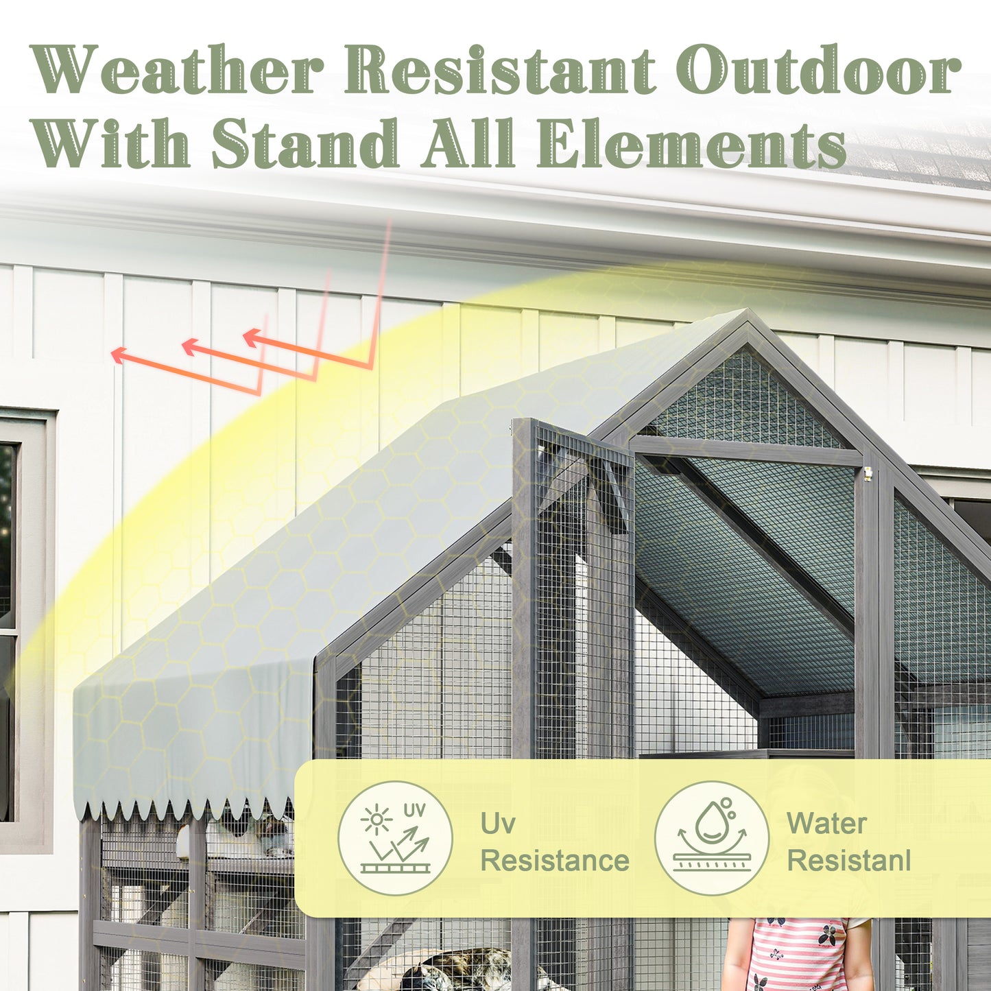 Large Outdoor Cat Enclosure with Platforms & Resting Boxes - Gray