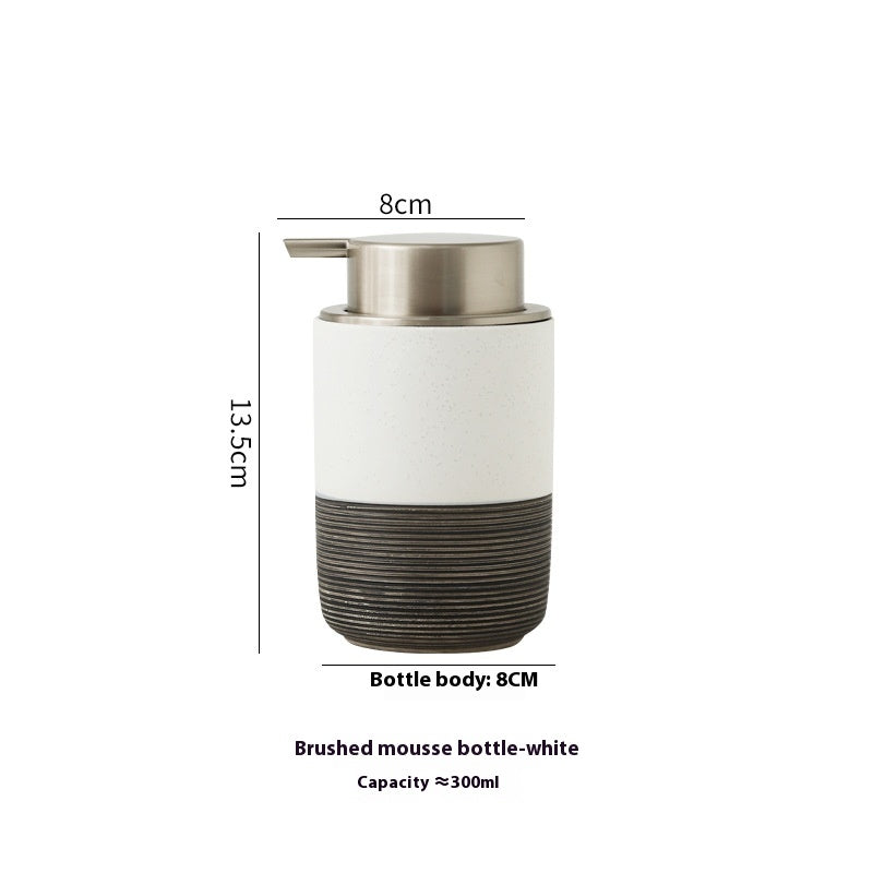 Ceramic Relief Pressed Mousse Bottles for Home & Garden Storage - White, Gray, Black