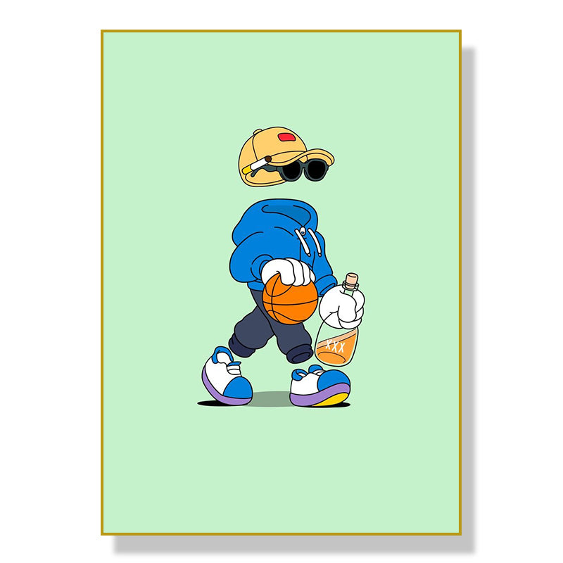 Sports Cartoon Characters Wall Art Poster Canvas Painting for Living Room
