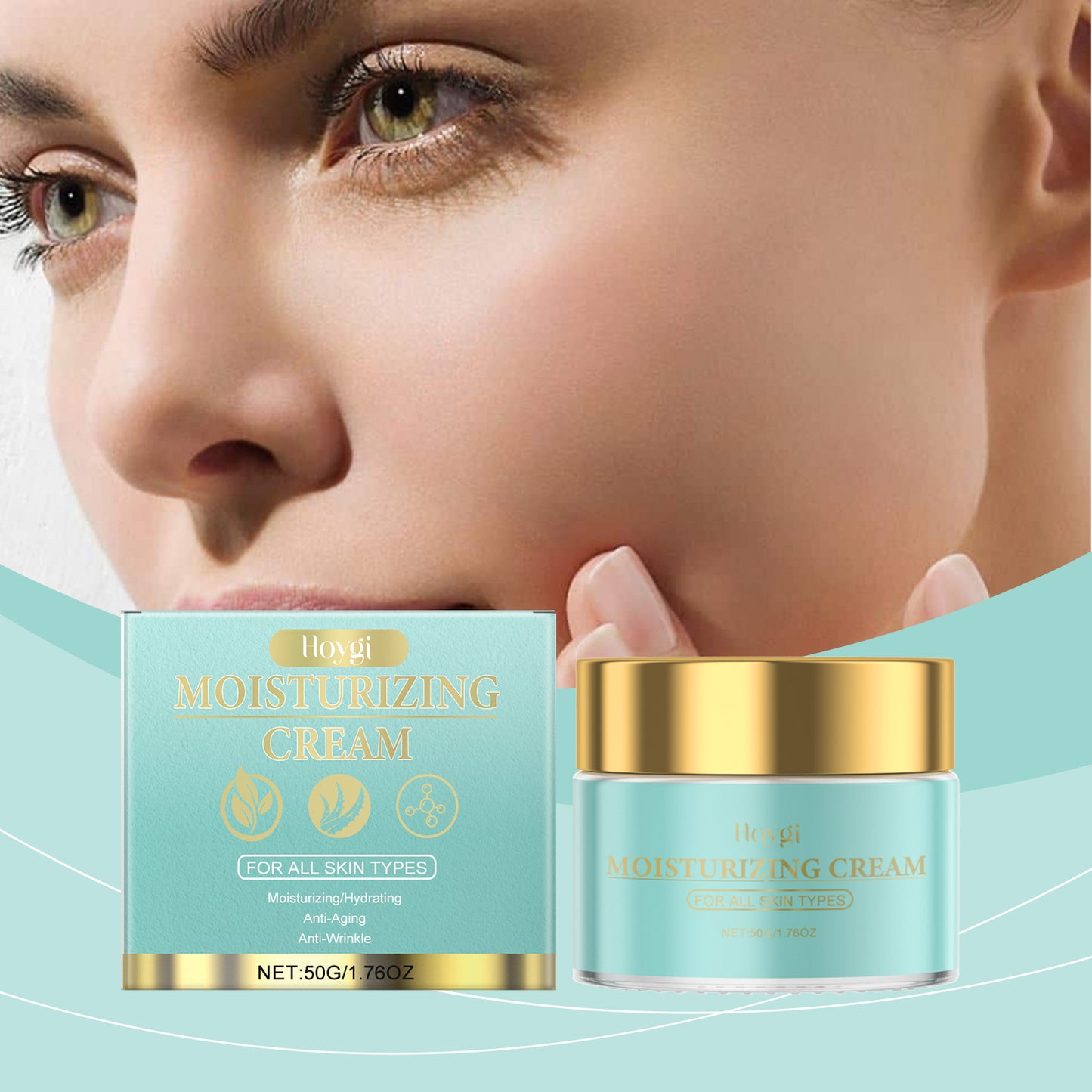 Anti-Aging Facial Moisturizer with Aloe Vera and Vitamin E - 50g