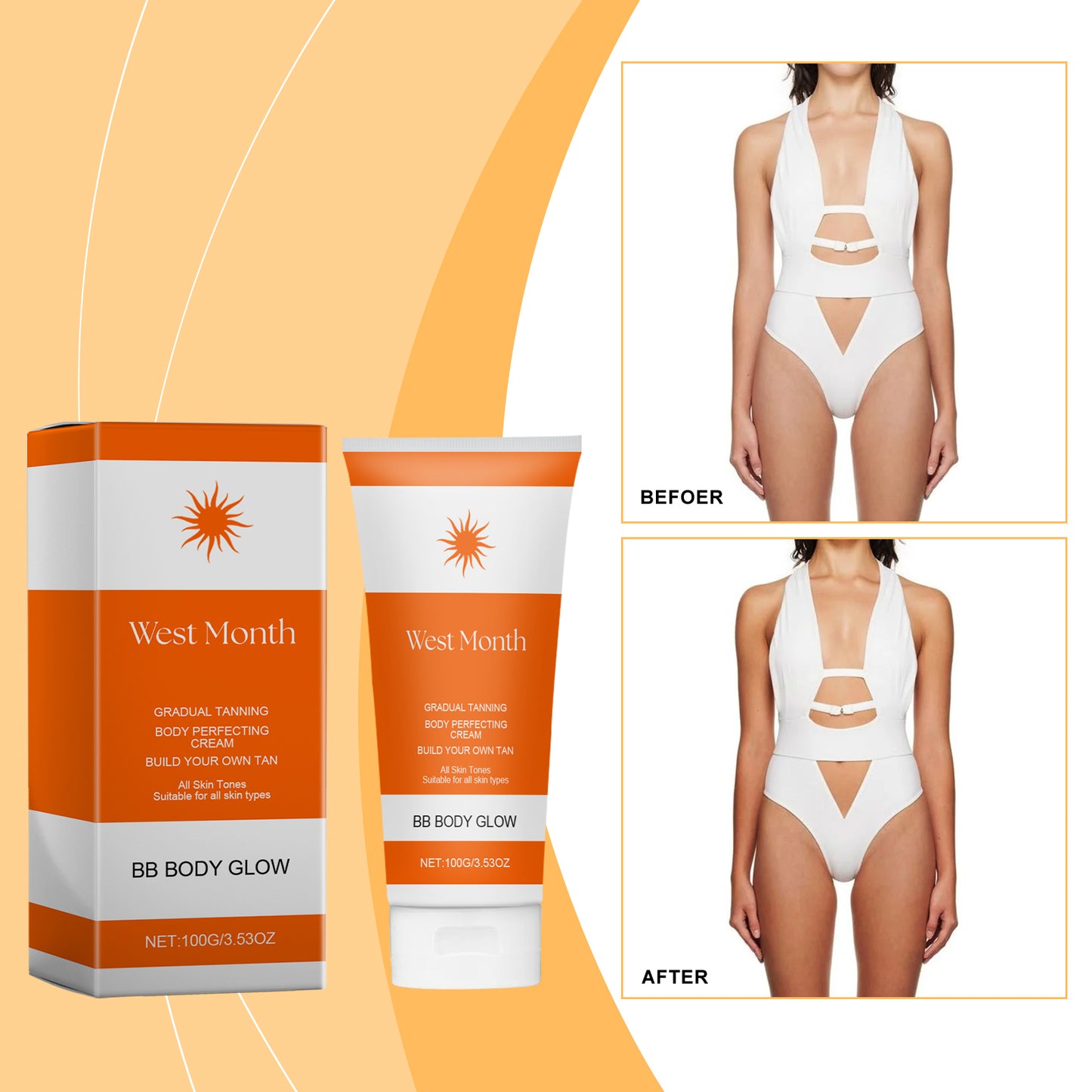 Natural Tanning Accelerator Cream - Moisturizing Body Lotion with Aloe Vera