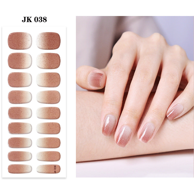 Waterproof Nail Sticker Set - Durable Semi-Baked UV Gel Art for Nails