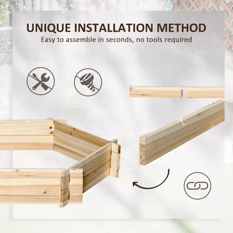 Screwless Hexagon Raised Garden Bed - DIY Herb and Plant Planter Box