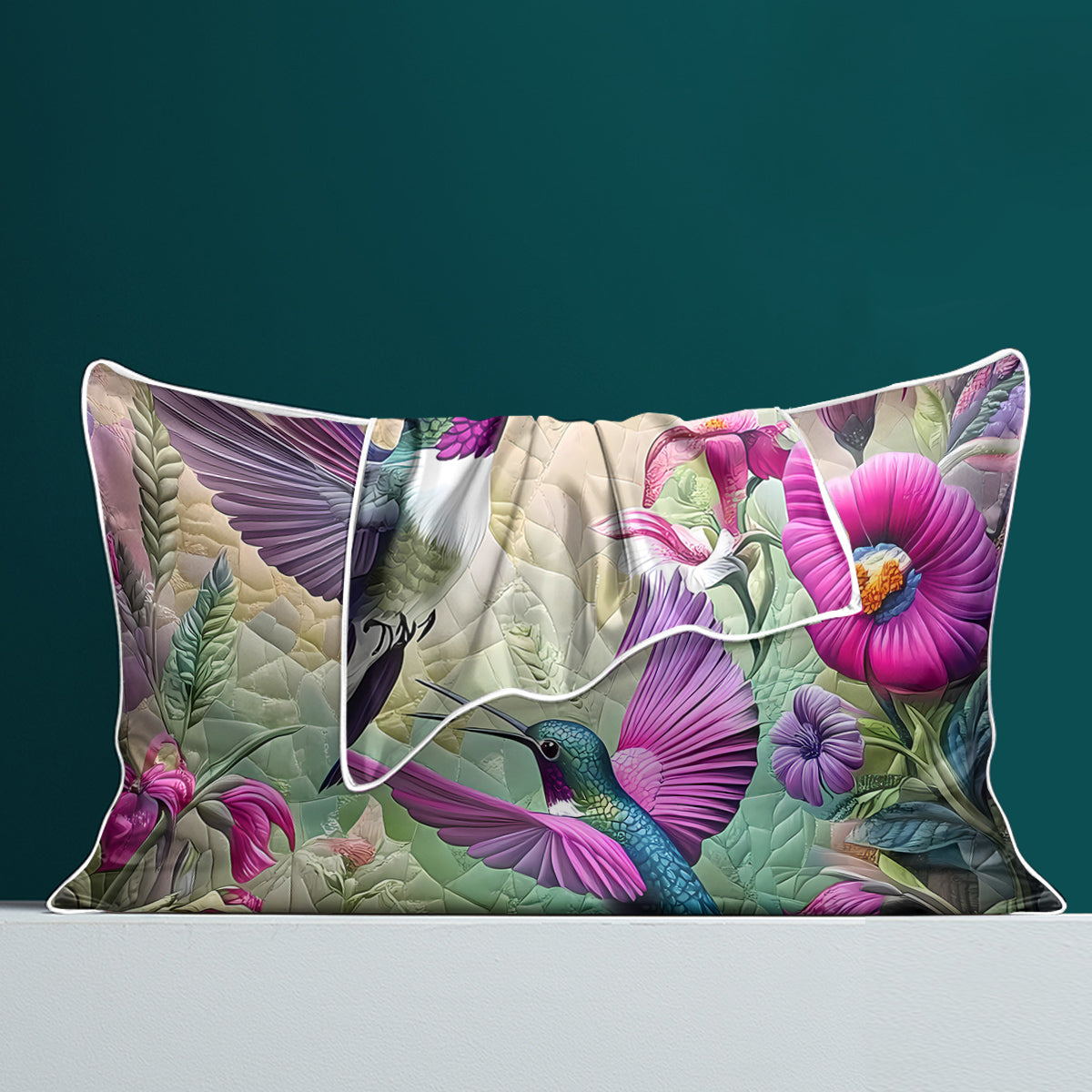 Tropical Hummingbird Satin Pillowcases - Soft & Skin-Friendly