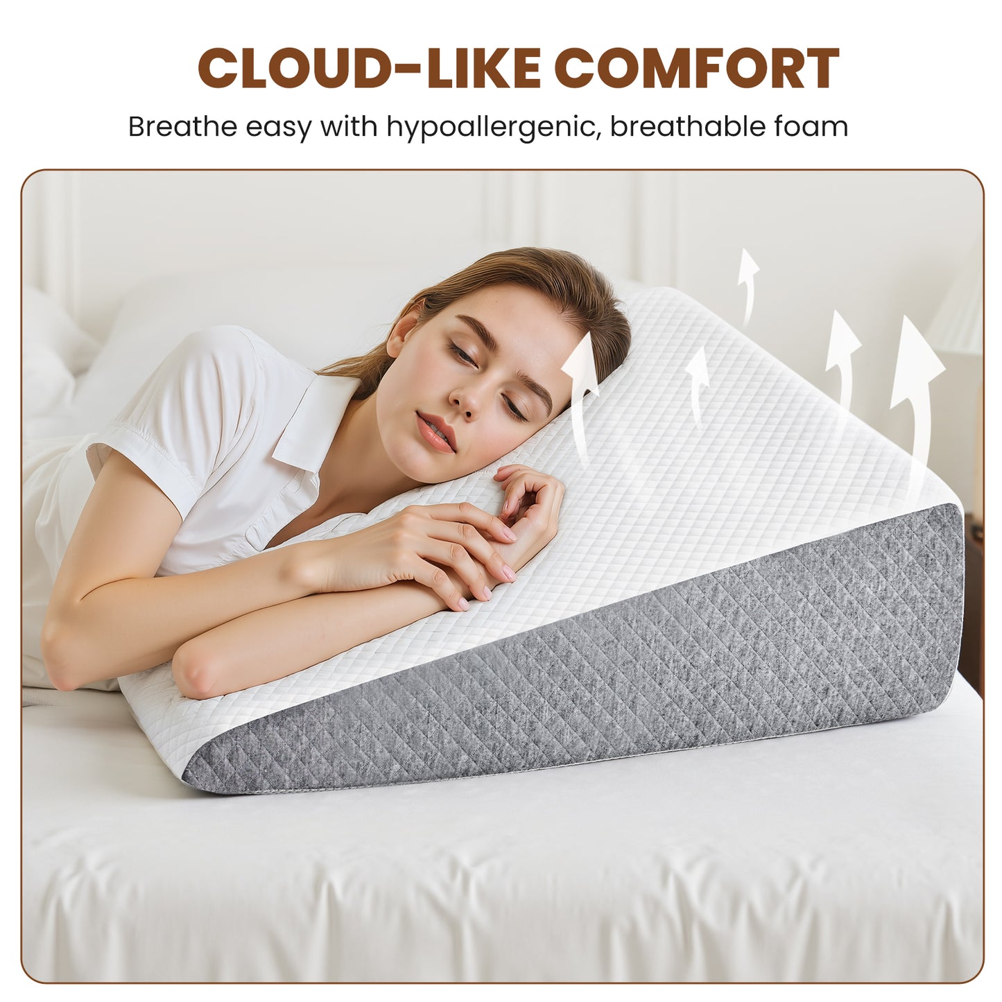 Memory Foam Wedge Pillow - Versatile Support for Comfort