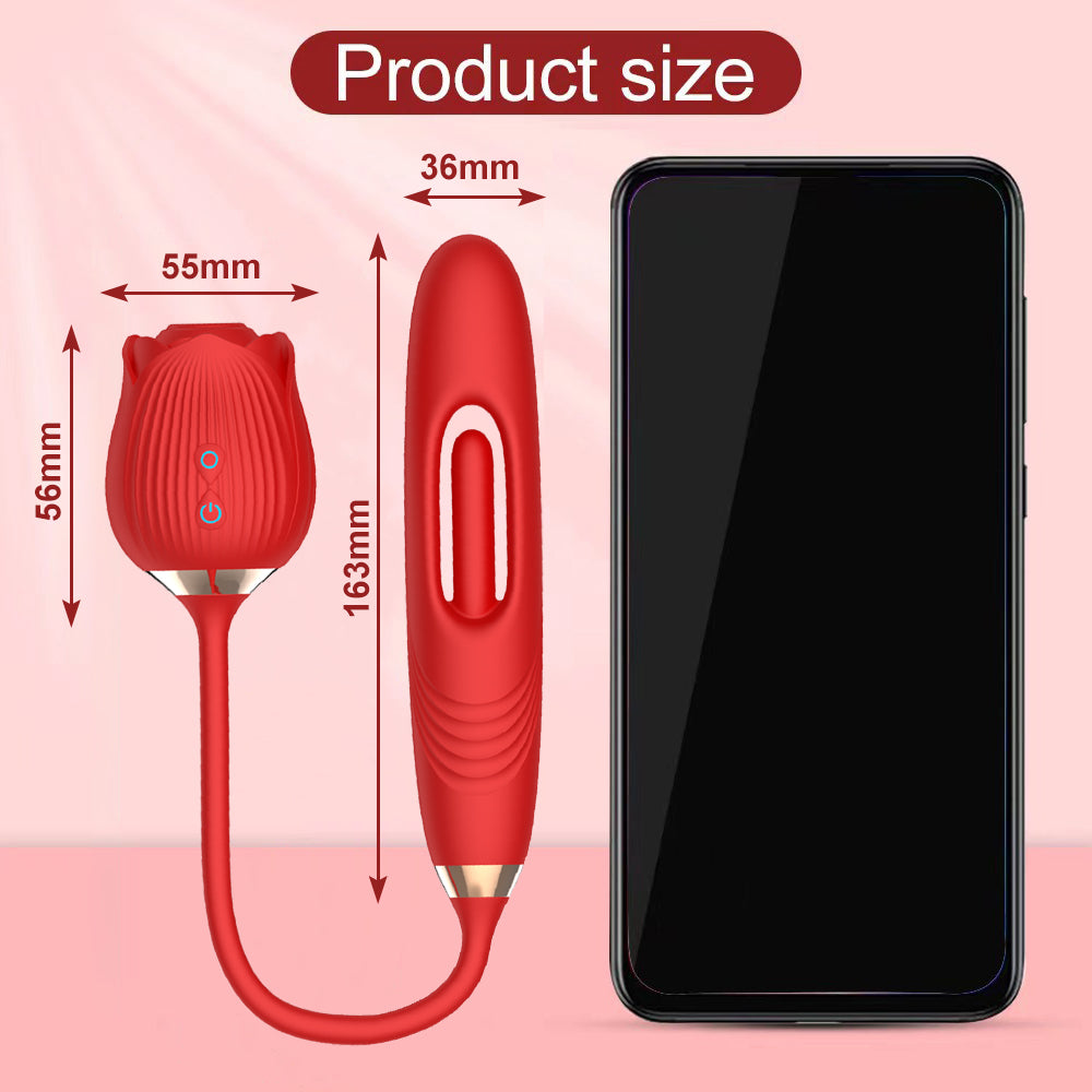 Female G-Spot Double Head Vibrator - 10 Vibration Modes, Red