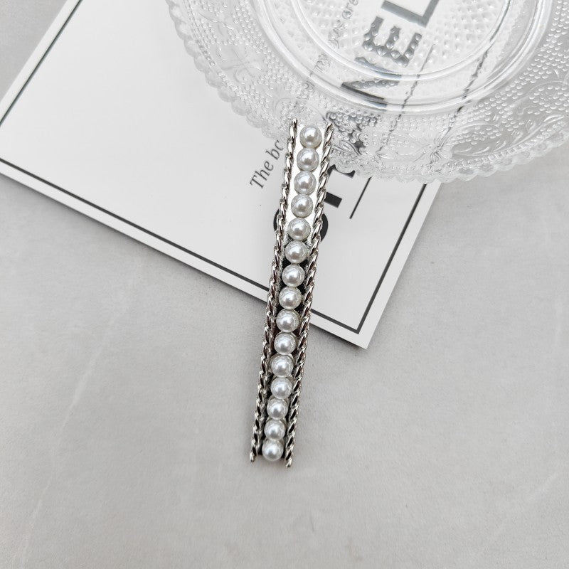 Pearl Diamond Hair Clip Spring - Gold & Silver, 2 Sizes