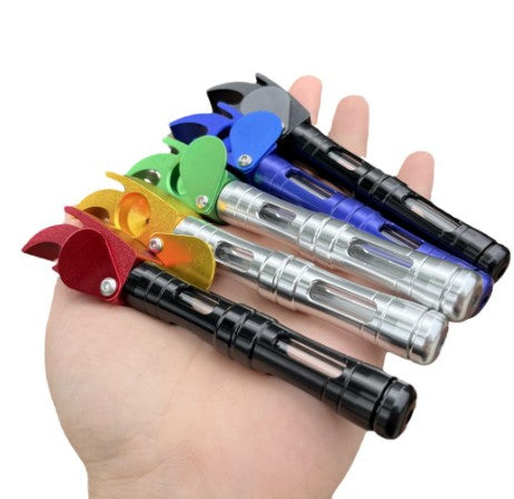 Colorful Metal Tobacco Pipe with Handle - Portable Smoking Accessory