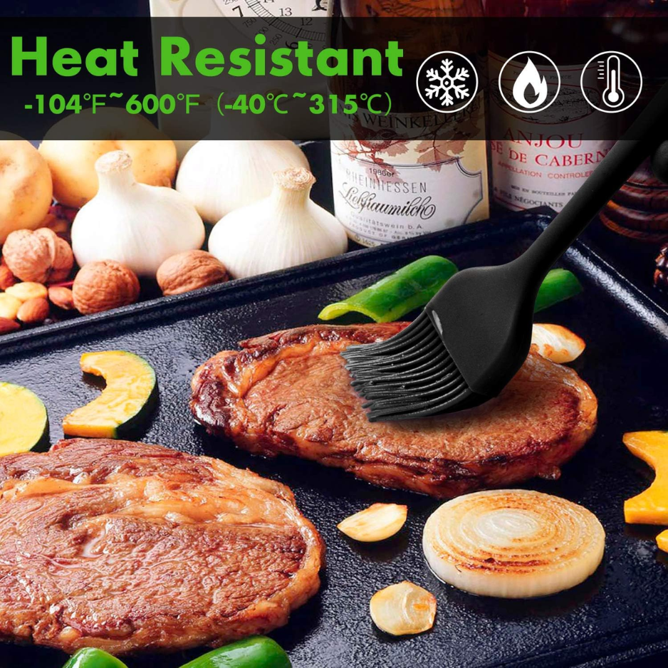 2-Pack Heat-Resistant Silicone Basting Brushes - Black