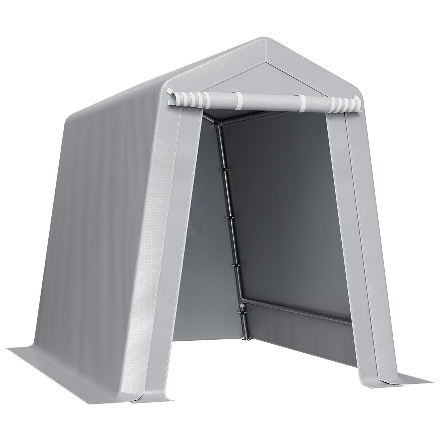 6x8 Ft Waterproof Outdoor Storage Shelter Shed with Metal Frame and Canopy