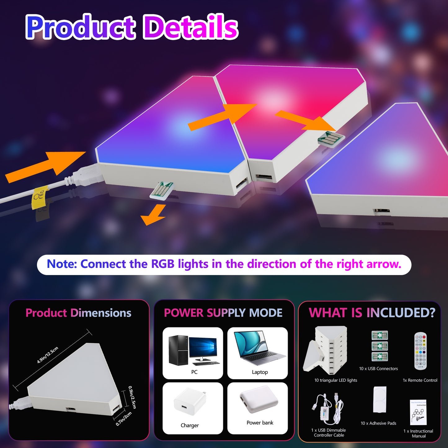 RGB Modular LED Wall Panel Lights - Music Sync, App Control for Bedroom & Game Room Decor