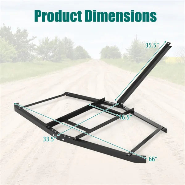 74" Heavy-Duty Tow-Behind Drag Harrow - Leveling Tool for Driveway, Garden & Farm