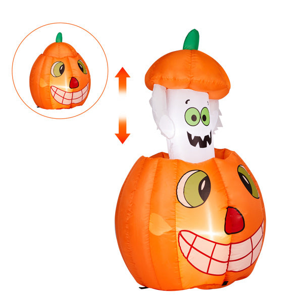 2.8FT Inflatable Animated Pumpkin Ghost with LED Lights